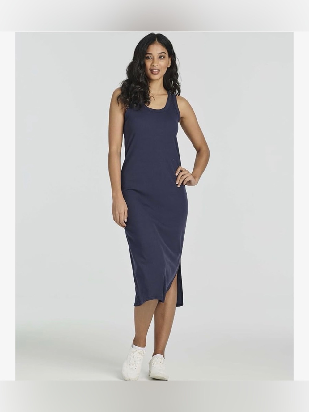Amazon Sleeveless Navy Midi Tank Dress